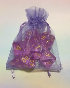 Purple matte dungeons and dragons polyhedral dice set