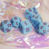 Blue purple dungeons and dragons polyhedral dice set
