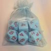 Blue purple dungeons and dragons polyhedral dice set