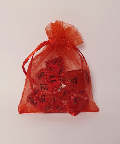 Red black dungeons and dragons polyhedral dice set