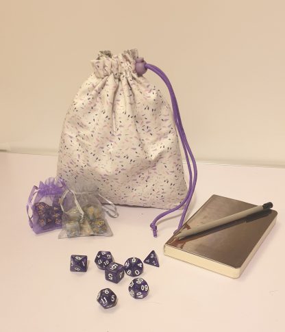 Handmade polyhedral dungeons and dragons dice bag