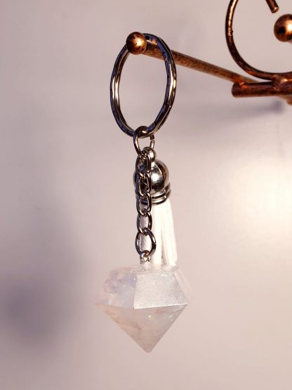 Iridescent diamond handmade keyring