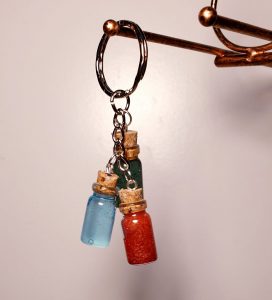 Trio of Dungeons and Dragons potions handmade keyring