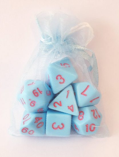Blue dungeons and dragons polyhedral dice set