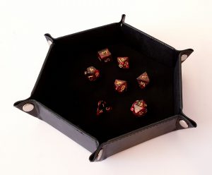 Black dice rolling tray