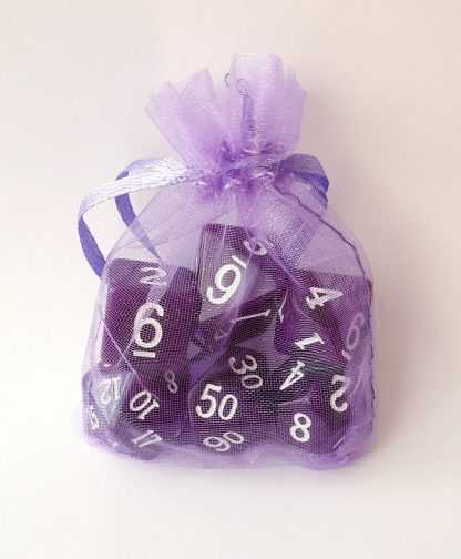 Purple stripe dungeons and dragons polyhedral dice set
