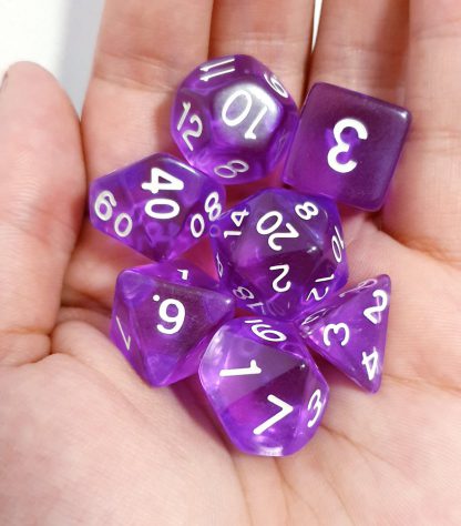 Bard purple dungeons and dragons polyhedral dice set