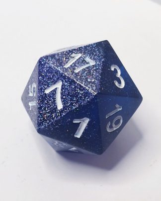 The Watch blue and holographic glitter sharp edge handmade polyhedral dungeons and dragons D20